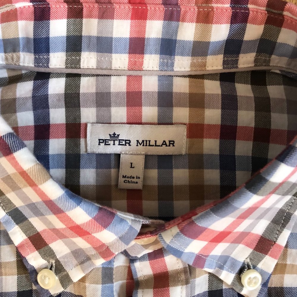 Peter Millar Multicolor Checked Cotton Shirt Men L - image 2